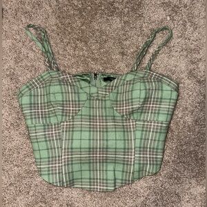 Green Forever 21 cropped corset top